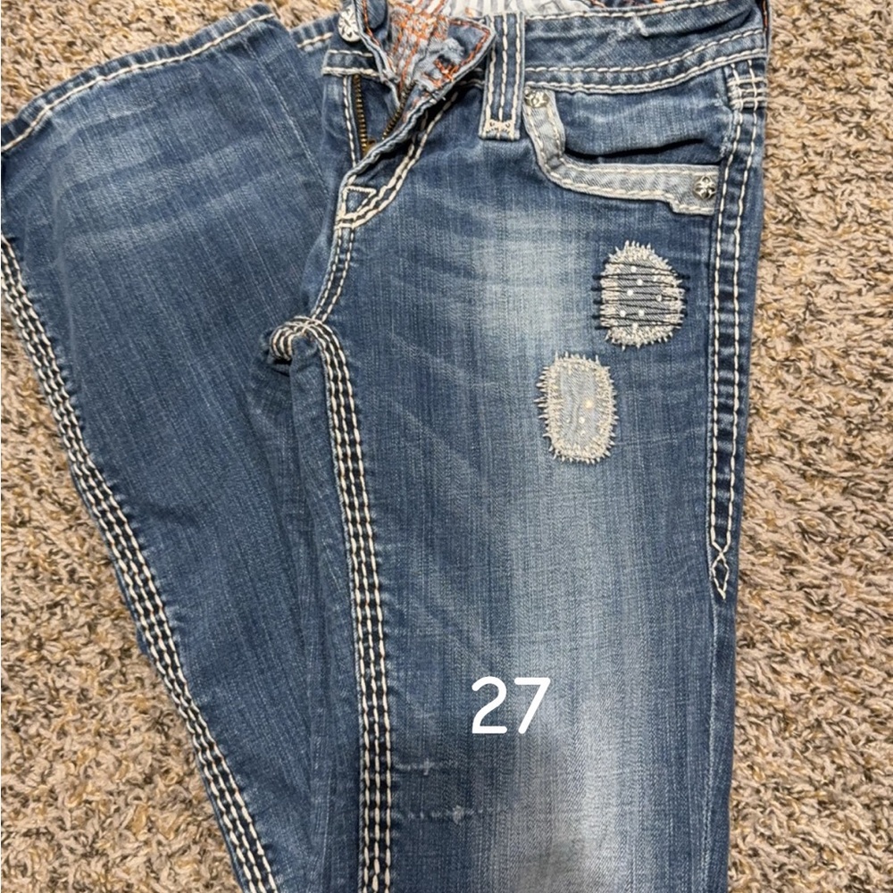 Stylish Blue Distressed Jeans